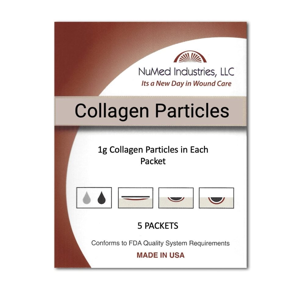 Collagen particles, powder wound healing