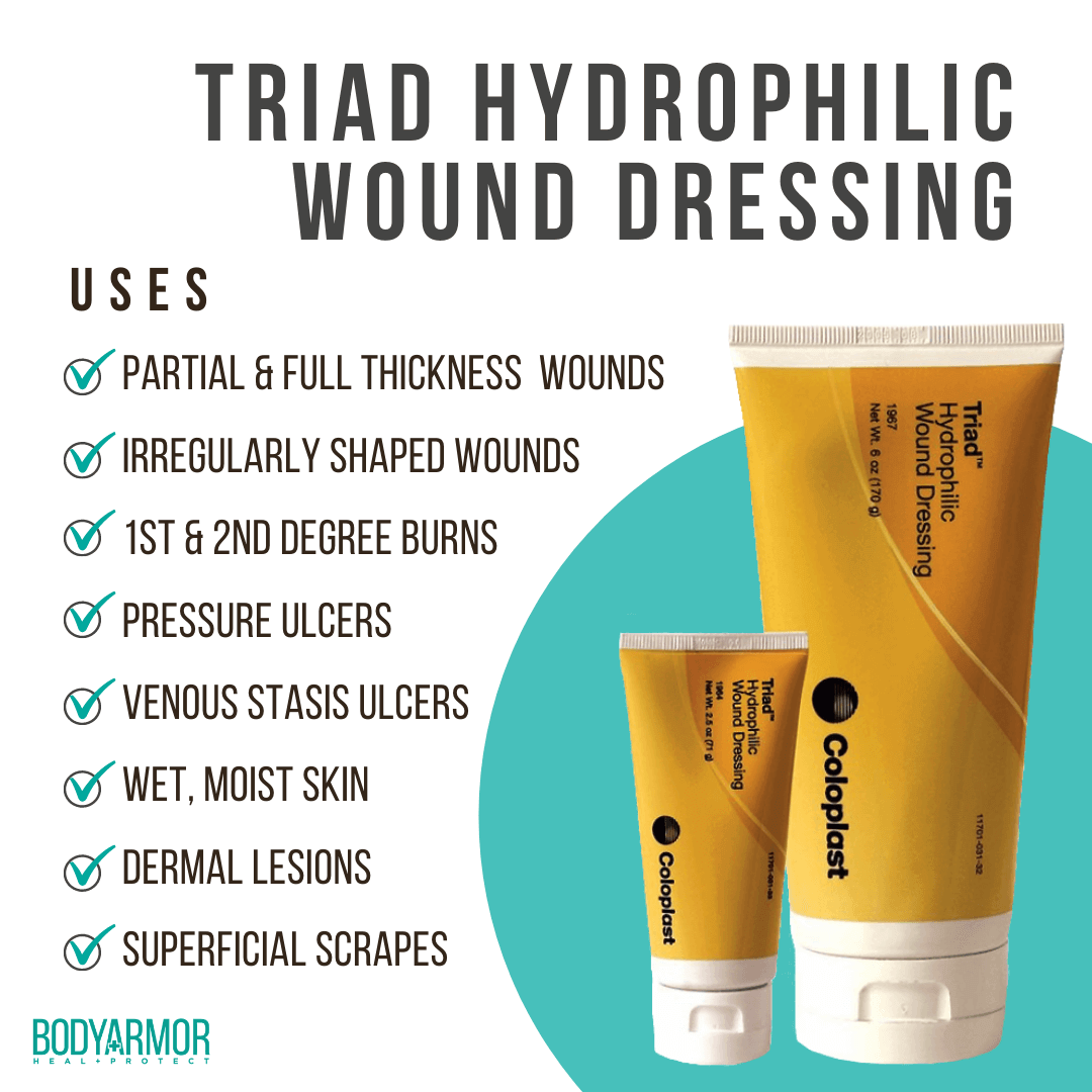 Triad Hydrophilic Wound Dressing Uses