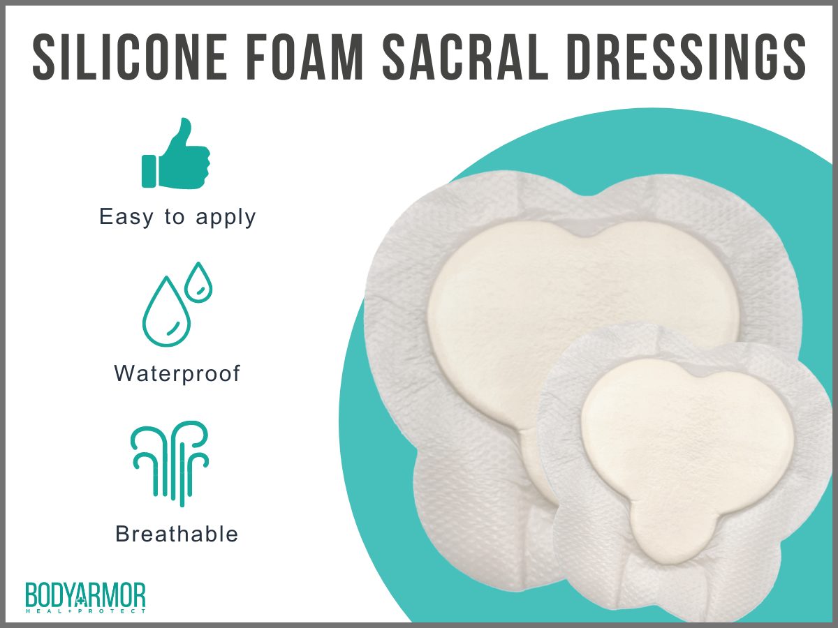 Silicone Foam Sacral Dressing 9x9 (5 ct.) | BODYARMOR MEDICAL SUPPLIES