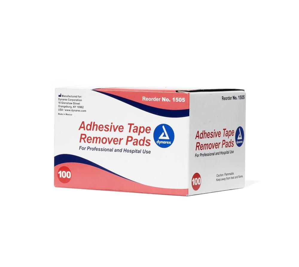 Tape adhesive remover wipes for wound care